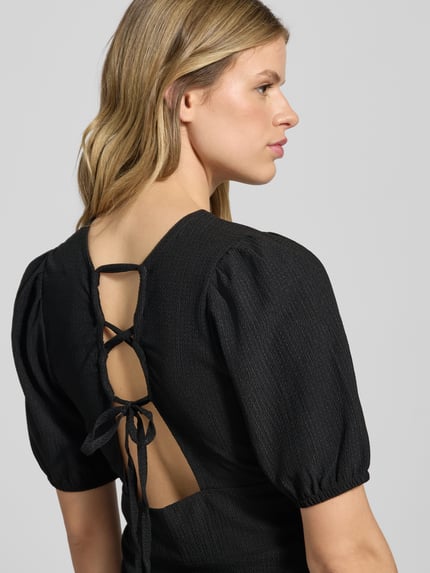 ONLY Licht uitlopende mini-jurk met rugdecolleté, model 'SURI' Zwart - 3