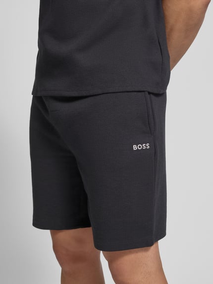 BOSS Regular Fit Sweatshorts mit Strukturmuster Black 3