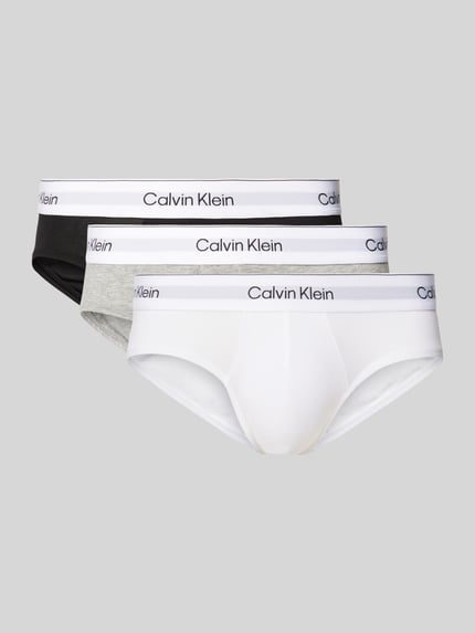 Calvin Klein Underwear Slip mit elastischem Label-Bund im 3er-Pack Black 1
