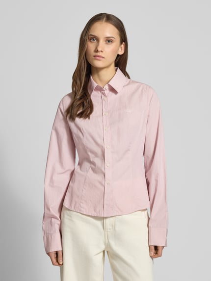 GUESS Jeans Slim Fit Hemdbluse aus reiner Baumwolle Pink 4