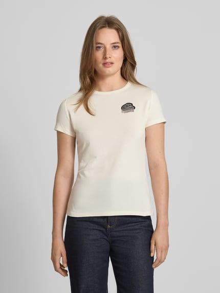 BOSS Orange T-shirt o kroju Slim Fit z czystej bawełny Złamany biały 4