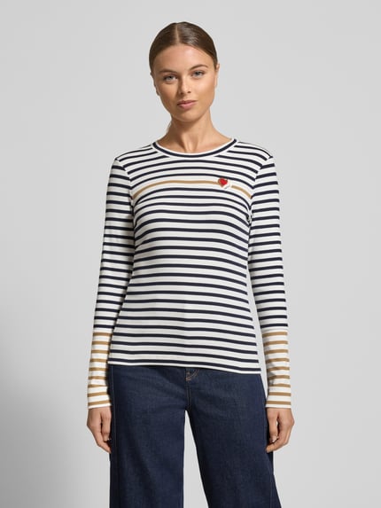 Marc Cain Shirt met lange mouwen en labeldetail Zand - 4