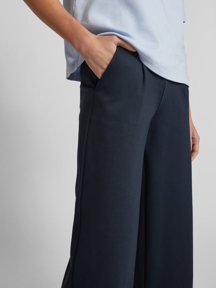 ICHI Broek met wijde pijpen, model 'KATE' Marineblauw - 3