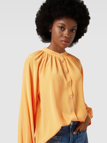 Tonno & Panna Seidenbluse in unifarbenem Design Modell 'Birteton' Orange 3