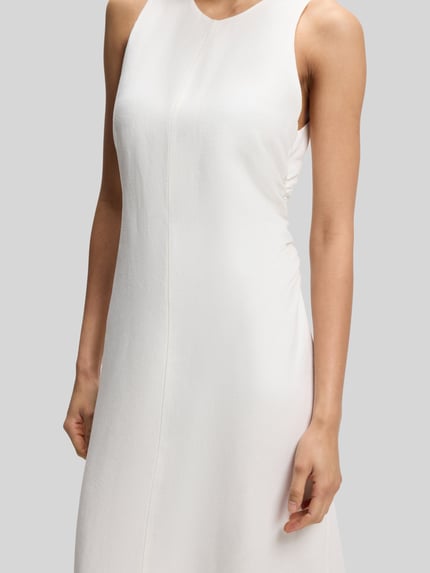 BOSS Orange A-Linien Midikleid aus Leinen-Viskose-Mix Modell 'DELINNA' Offwhite 5