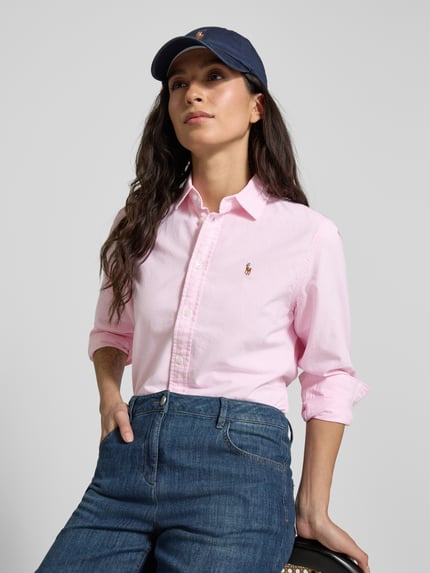 Polo Ralph Lauren Hemdbluse mit Logo-Stitching Modell 'Kendal' Pink 3