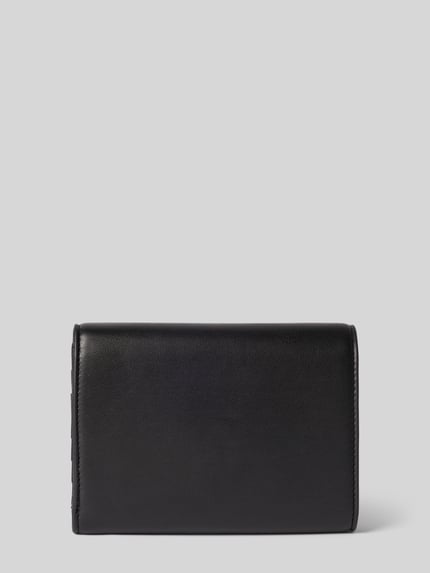 Produktfoto, Portemonnaie mit Label-Detail Modell 'EBE' von VALENTINO BAGS in Schwarz mit glatter Textur, Damen Portemonnaie, Hauptfach mit Druckknopfverschluss, diverse Einsteckfächer, Münzfach