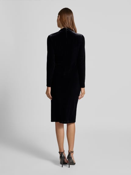 Lauren Ralph Lauren Midi-juk van fluweel met plooien, model 'FELRAD' BLACK - 5