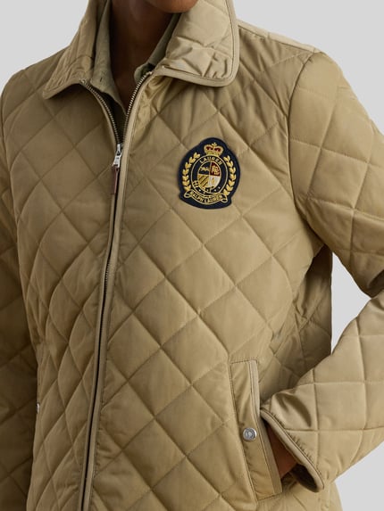 Lauren Ralph Lauren regular fit gewatteerd jack met geborduurd embleem Zand - 3