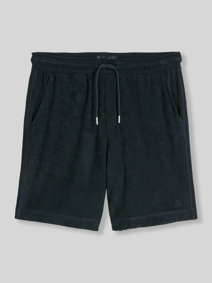 Marc O'Polo Regular Fit Sweatshorts aus reinem Baumwoll-Frottee Dunkelblau 2