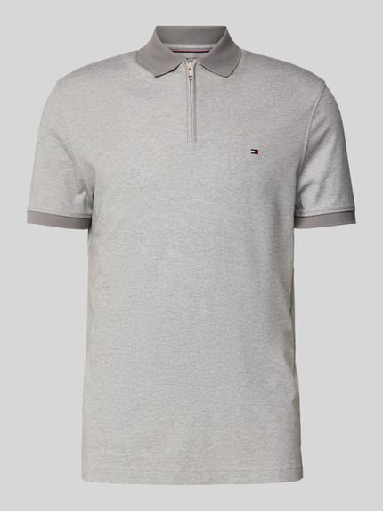 Tommy Hilfiger Regular Fit Poloshirt aus Baumwoll-Mix Mittelgrau 2