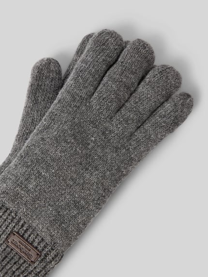 Barbour Handschuhe aus Woll-Mix mit Rippbündchen Dunkelblau 3