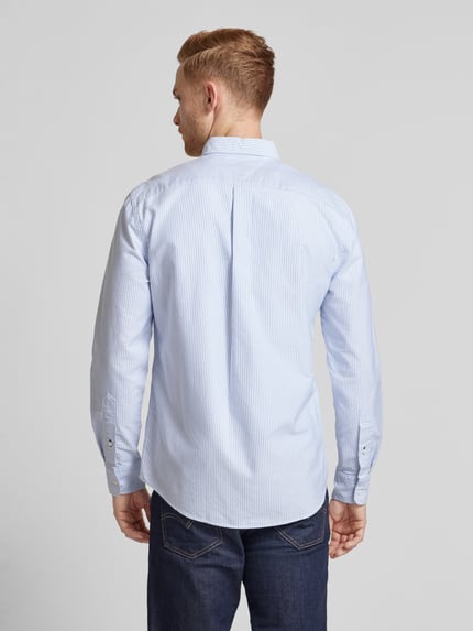 Tommy Hilfiger Regular fit vrijetijdsoverhemd met logostitching, model 'OXFORD' Lichtblauw - 5