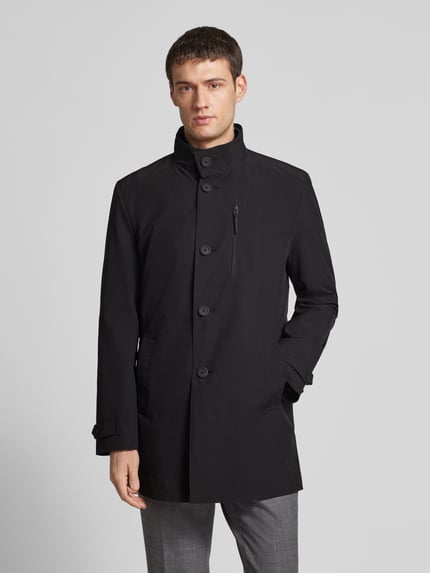 s.Oliver BLACK LABEL Regular fit lange jas met waterafstotende functie en opstaande kraag Zwart - 4