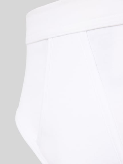 Produktfoto, Slip im 2er-Pack von SCHIESSER aus Reine Baumwolle im Feinripp, elastischer Bund, Teilungsnähte, kleines Logo-Fähnchen.