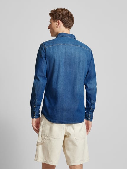 JACK & JONES Slim fit vrijetijdsoverhemd met kentkraag, model 'ESHERIDAN'' Jeansblauw - 5