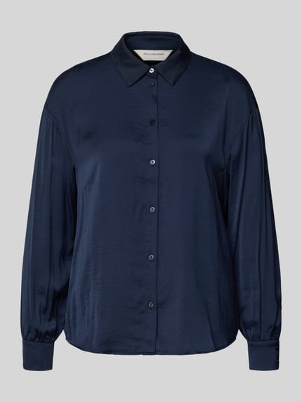 MSCH Copenhagen Regular fit overhemdblouse met viscose, model 'Sandelina' Marineblauw - 2