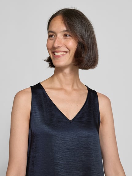 ROBE LÉGÈRE Midi-jurk in dubbele-laagjeslook Marineblauw - 3