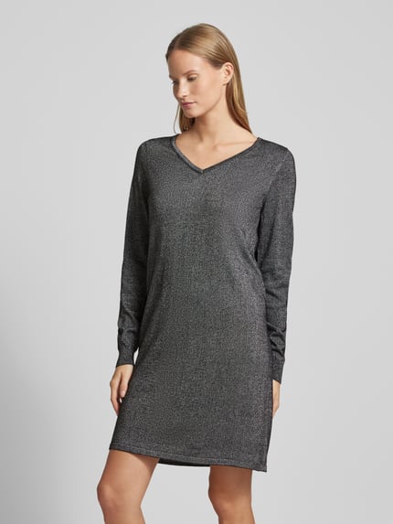 VERO MODA Strickkleid mit Effektgarn Modell 'HAPPYSHINE' Metallic Black 4
