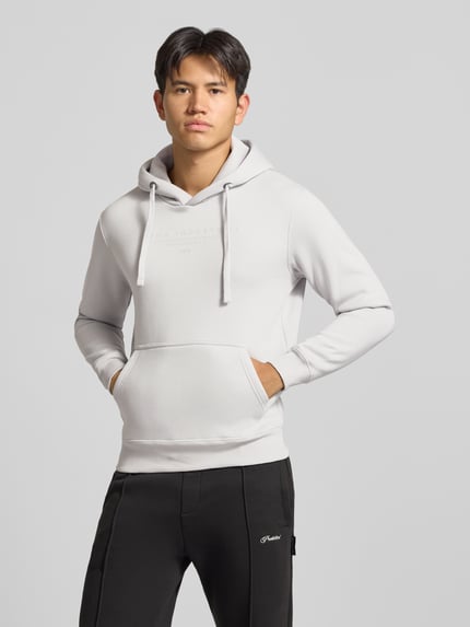 Alpha Industries Bluza z kapturem o kroju relaxed fit z mieszanki bawełny z detalem z logo Jasnoszary 4