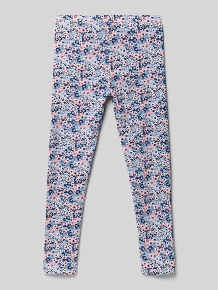 GUESS Leggings mit floralem Allover-Print Modell 'Reversible' Marine 3