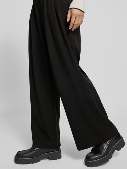 MSCH Copenhagen Baggy Fit Stoffhose mit gelegten Falten Modell 'Henrika' Black 3