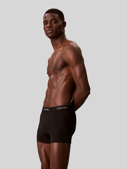 Calvin Klein Underwear Regular Fit Trunks aus Baumwoll-Mix im 3er-Pack Black 3