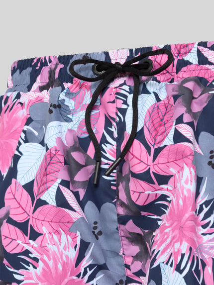 HUGO Regular Fit Badeshorts mit Allover-Muster Modell 'CALALA' Pink 2