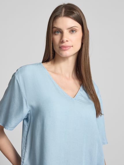 Tom Tailor Denim Loose fit blouseshirt van lyocell Lichtblauw - 3