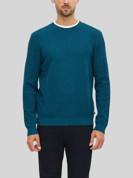 s.Oliver RED LABEL Regular Fit Pullover aus reiner Baumwolle Bleu 3