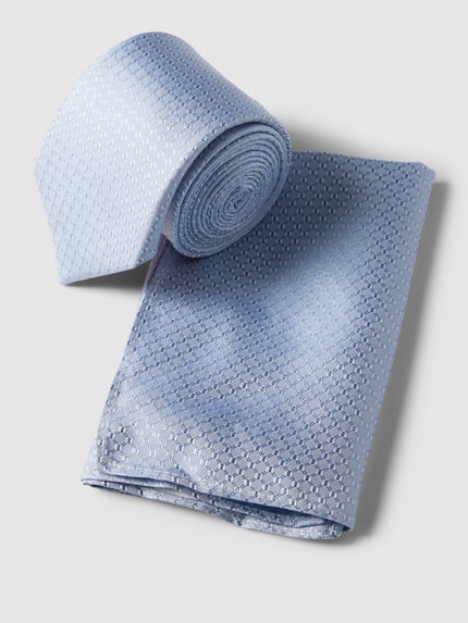 MONTI Stropdas en pochet in een set van zijde Bleu - 1