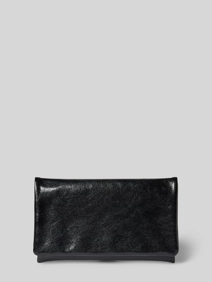 Produktfoto, Clutch aus echtem Leder mit Strukturmuster von Abro in Schwarz, Magnetverschluss, Innenfach, 23x14x4 cm, strukturierte Oberfläche