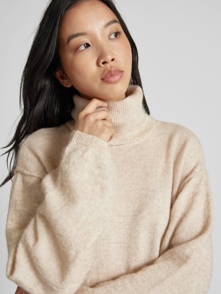 MSCH Copenhagen Rollkragenpullover mit Woll-Anteil Modell 'Sistine' Beige 3