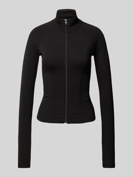 Gina Tricot Slim fit sweatjack met opstaande kraag Zwart - 2