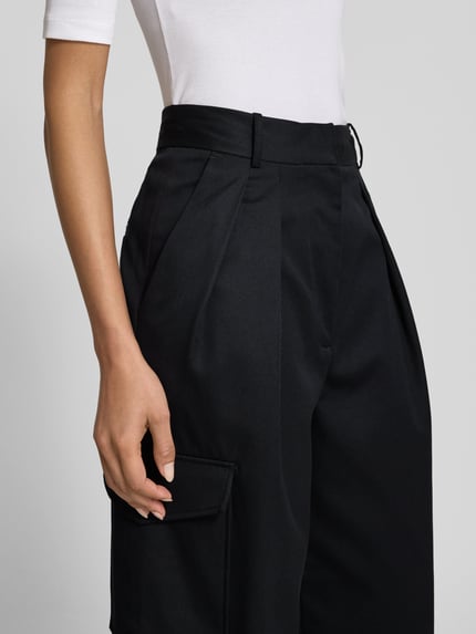 IVY OAK Wide Leg Bundfaltenhose mit Cargotaschen Modell 'PRESTIGE' Marine 3