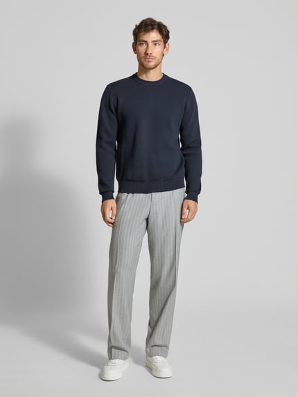 Casual Friday Strickpullover mit Rundhalsausschnitt Modell 'THEO' Dunkelblau 1