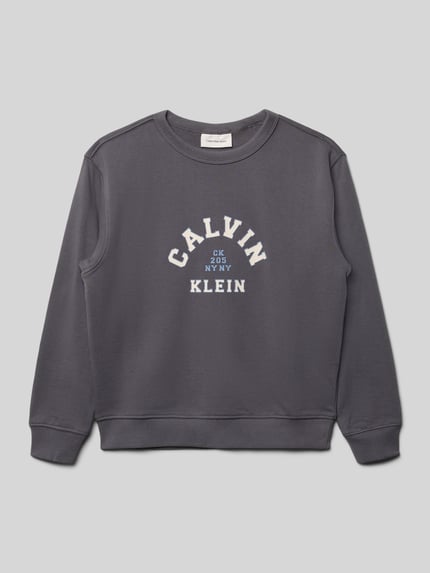 Calvin Klein Jeans Regular Fit Sweatshirt mit Logo-Print Modell 'Varsity' Graphit 1