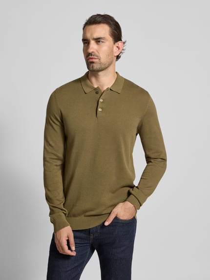 Casual Friday Gebreide pullover van puur katoen, model 'VALID' Olijfgroen - 4