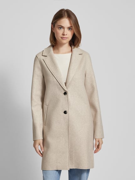 ONLY Lange jas met knoopsluiting, model 'CARRIE' Ecru - 4
