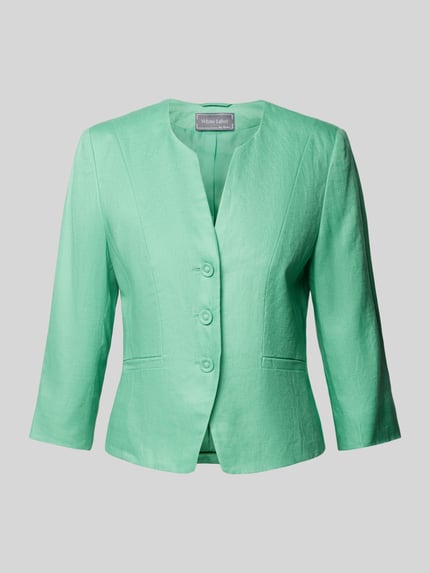 White Label Taillierter Blazer aus reinem Leinen Mint 2