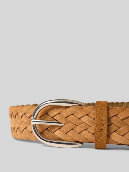 Produktfoto, Gürtel in Flecht-Optik mit Logo-Detail von bugatti, herenriem met vlechtlook, logodetail, doornsluiting, structuurpatroon, breedte maat 90: 3 cm