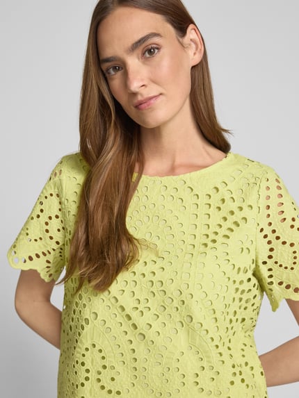 s.Oliver BLACK LABEL Boxy fit blouseshirt van puur katoen Lichtgroen - 3