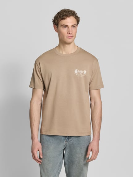 Marc O'Polo T-shirt o kroju relaxed fit z czystej bawełny Średnioszary 4