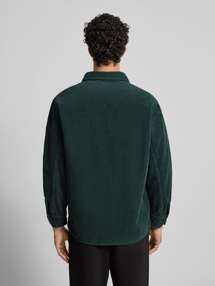 Edwin Regular Fit Freizeithemd aus Cord mit Kentkragen Modell 'ANDER' Dunkelgruen 5