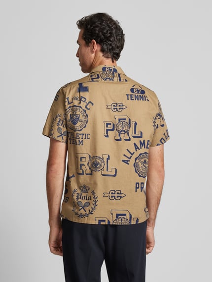 Polo Ralph Lauren Classic fit vrijetijdsoverhemd met 1/2-mouwen, model 'RUSTIC PLAINWEAVE' Zand - 5