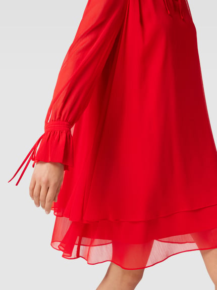 JOOP! Knielanges Kleid mit Schlüsselloch-Ausschnitt Rot 3
