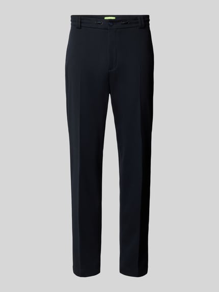 CINQUE Slim fit stoffen broek met persplooien model 'JUNO' Marineblauw - 2