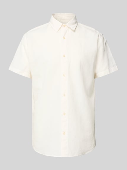 JACK & JONES Slim Fit Freizeithemd aus Baumwoll-Leinen-Mix Modell 'BREEZE' Weiss 2