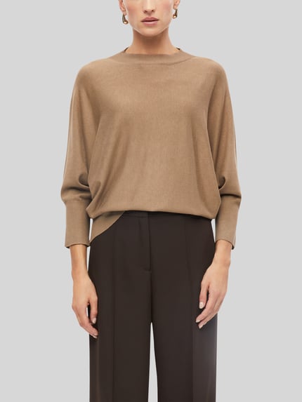 s.Oliver BLACK LABEL Oversized Pullover mit Fledermausärmeln Taupe 3