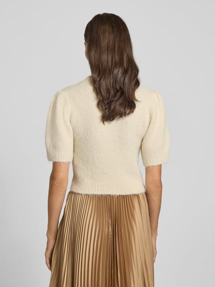 VERO MODA Regular Fit Strickpullover mit Woll-Anteil Modell 'NOVAH' Ecru 5